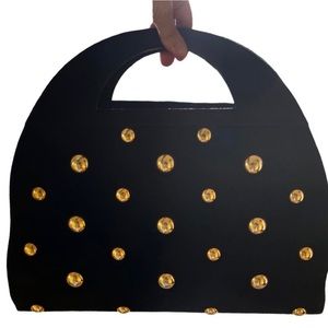 Yves Saint Laurent Black and Gold Clutch